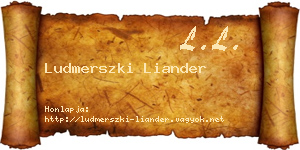 Ludmerszki Liander névjegykártya
